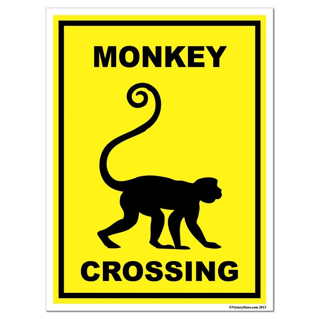 Monkey Crossing Sign or Sticker - Image 4