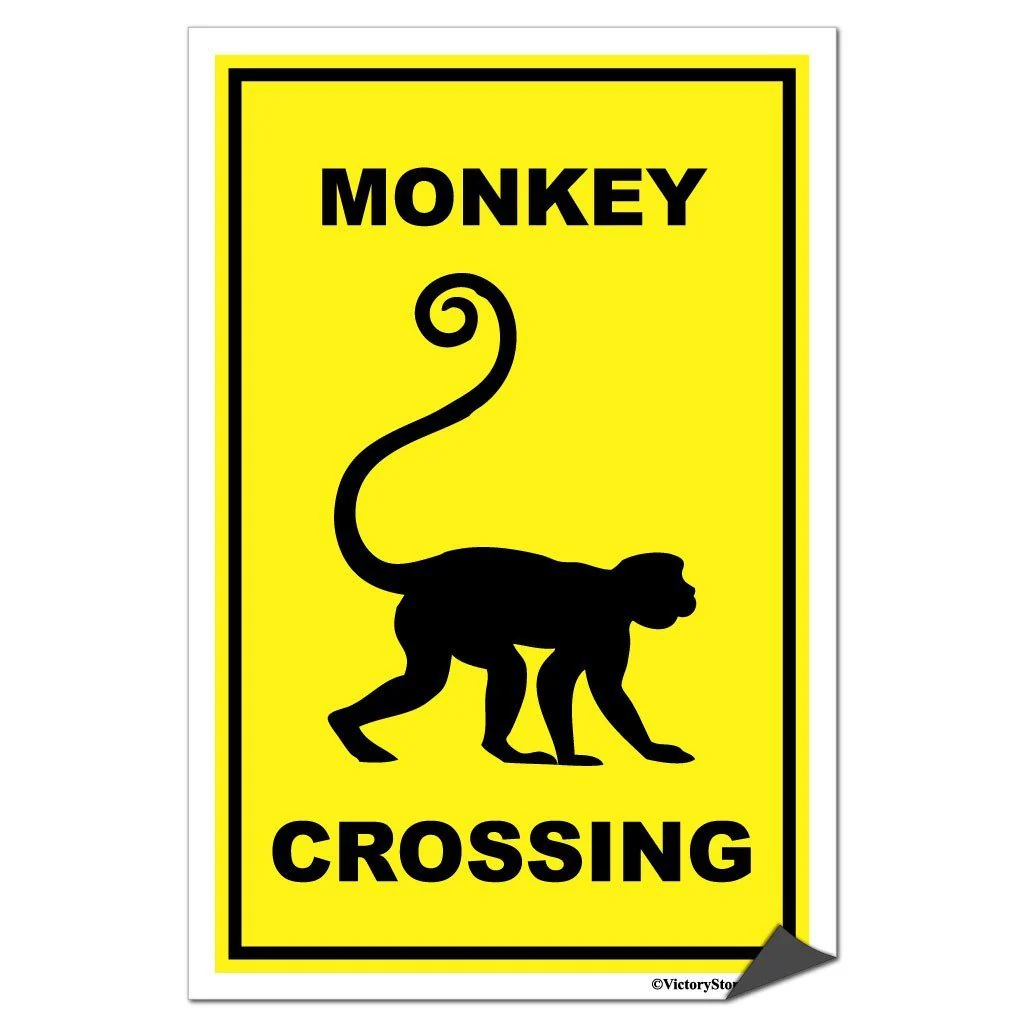 Monkey Crossing Sign or Sticker - Image 7