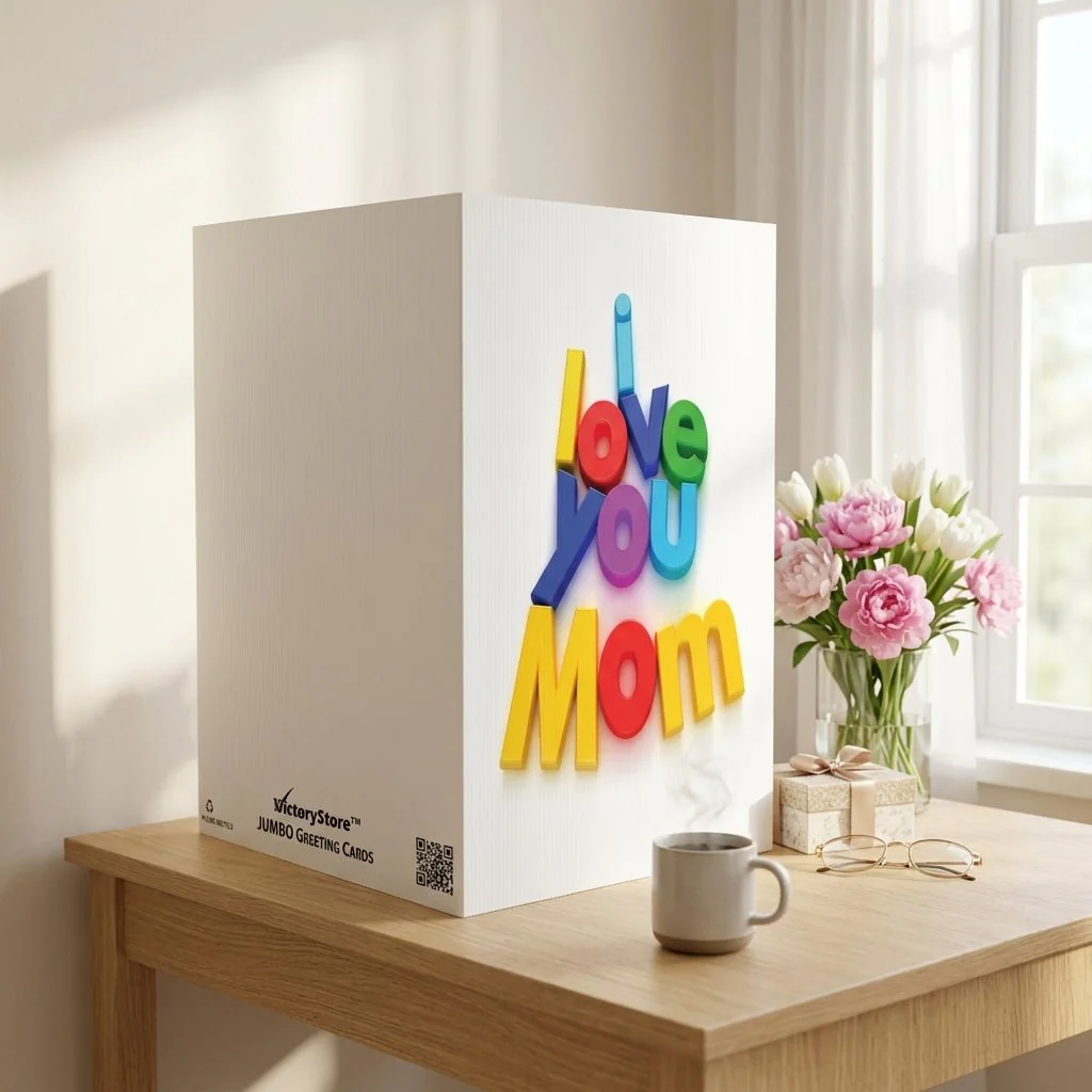 Giant "I Love You Mom" Mother's Day Greeting Card – 2x3 Foot with Jumbo Envelope - Image 5