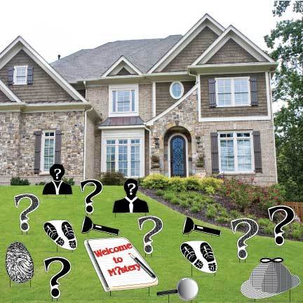 Murder Mystery Yard Decorations 18 piece set