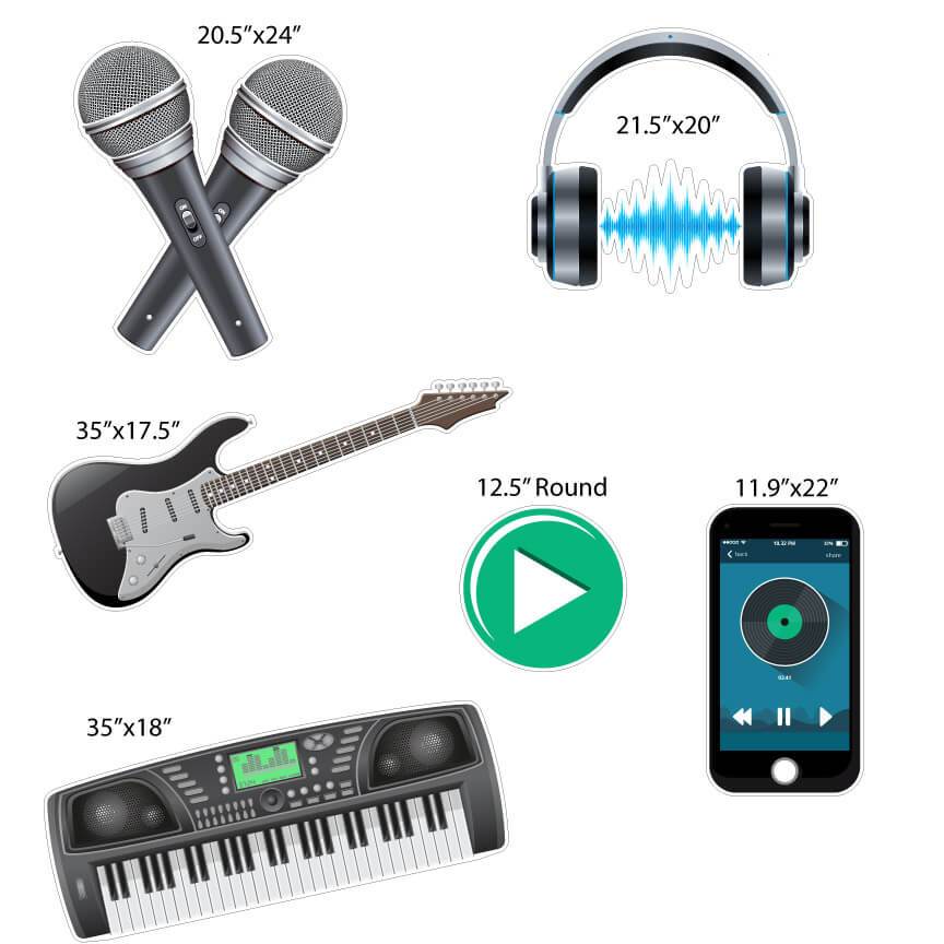 Music Themed Yard Card Accessories 16 pc set - Image 2