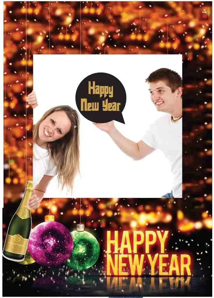 New Years Photo Booth Frame and Props Set - Image 2