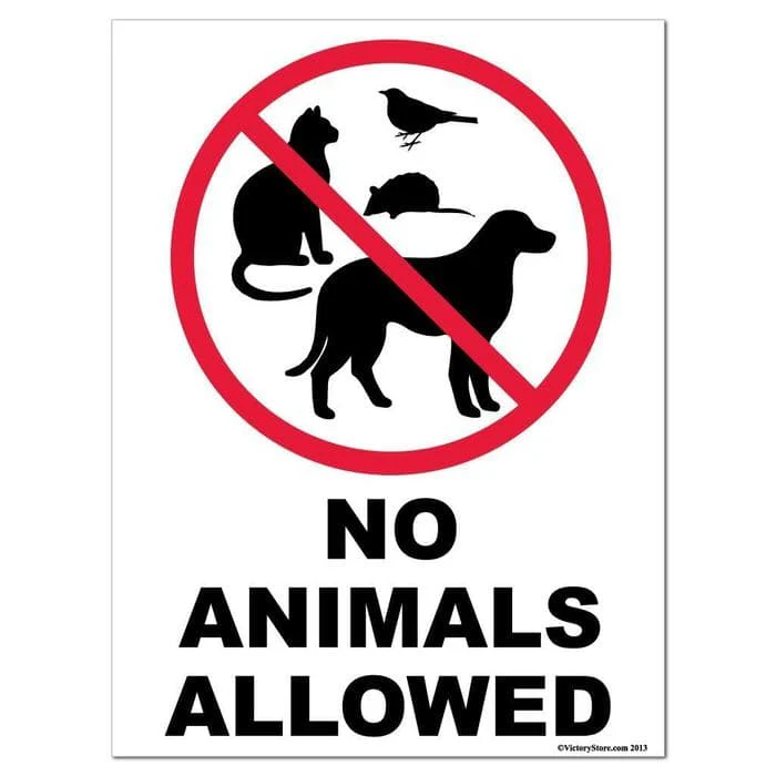 No Animals Allowed Sign or Sticker - Image 2