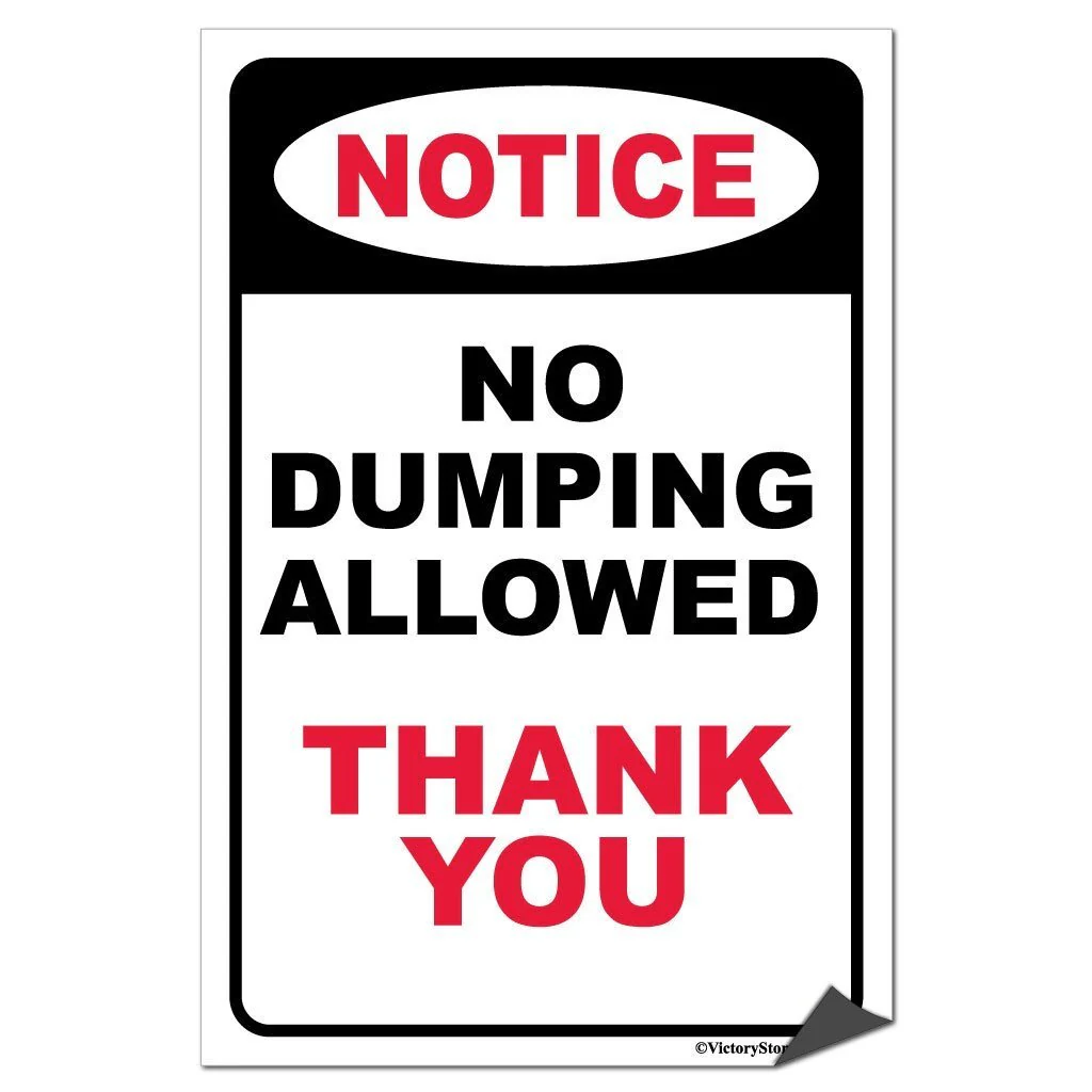 No Dumping Allowed Sign or Sticker - Image 5
