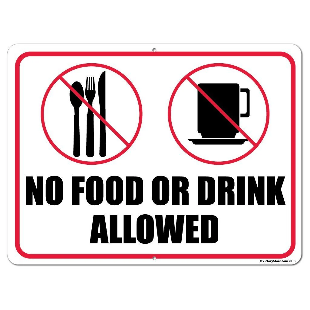 No Food or Drink Sign or Sticker - Image 4