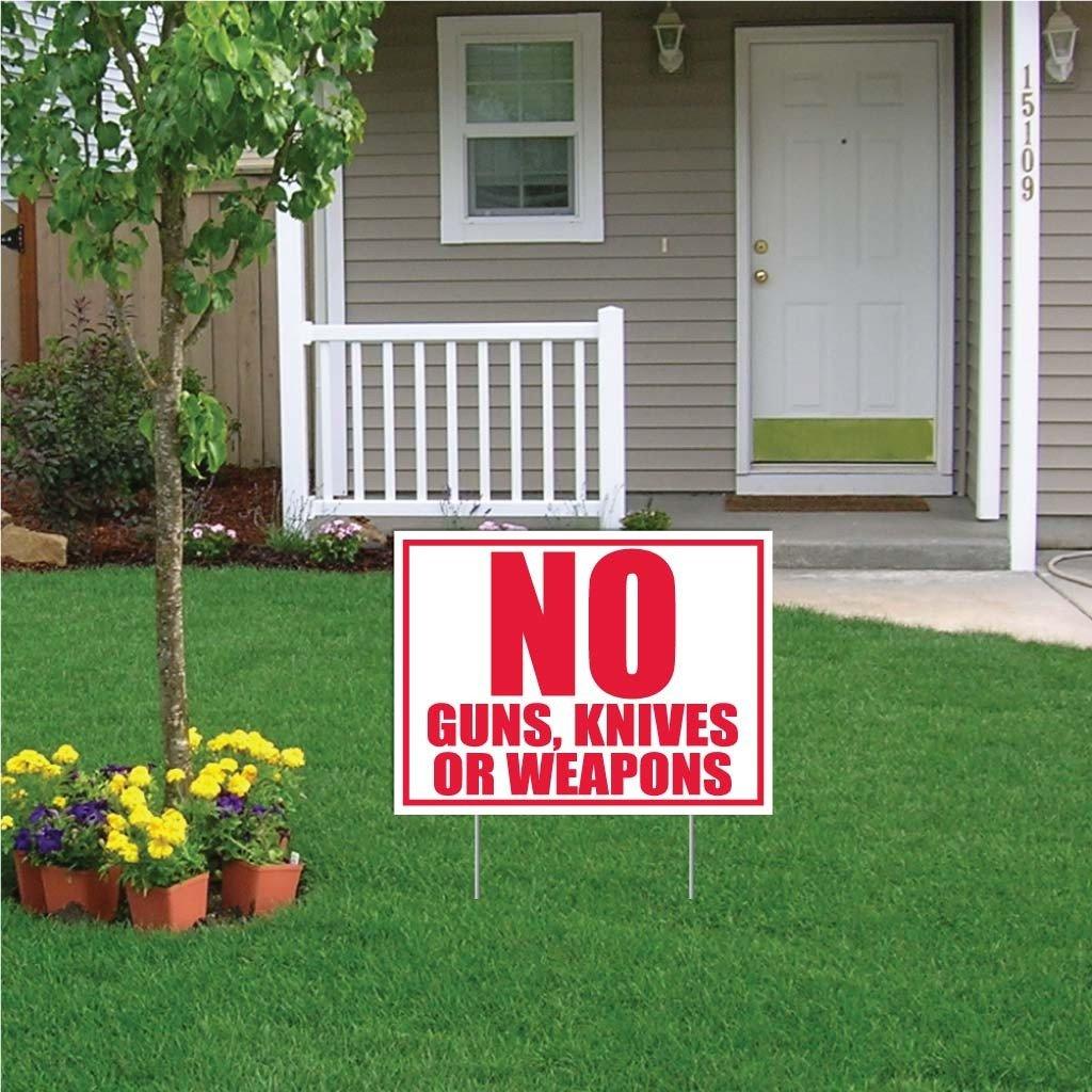 No Guns, Knives or Weapons Sign or Sticker