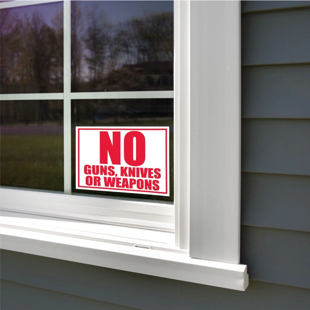 No Guns, Knives or Weapons Sign or Sticker - Image 6