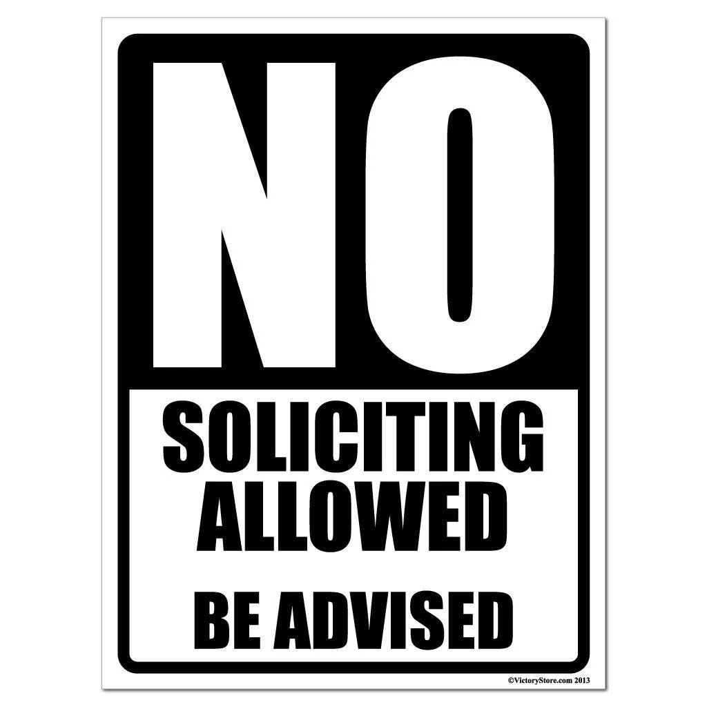 No Soliciting Allowed Sign or Sticker - Image 2