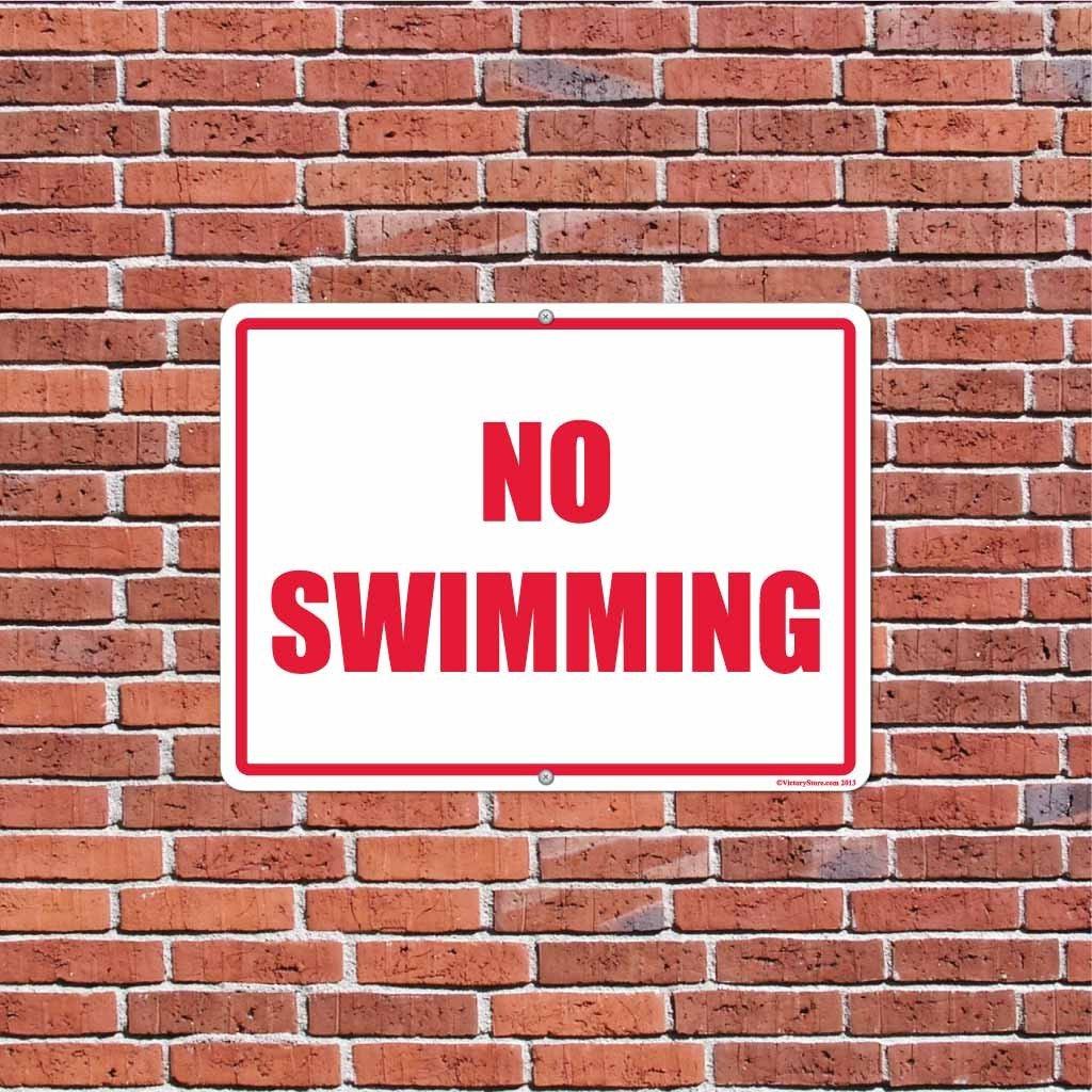 No Swimming Horizontal Sign or Sticker
