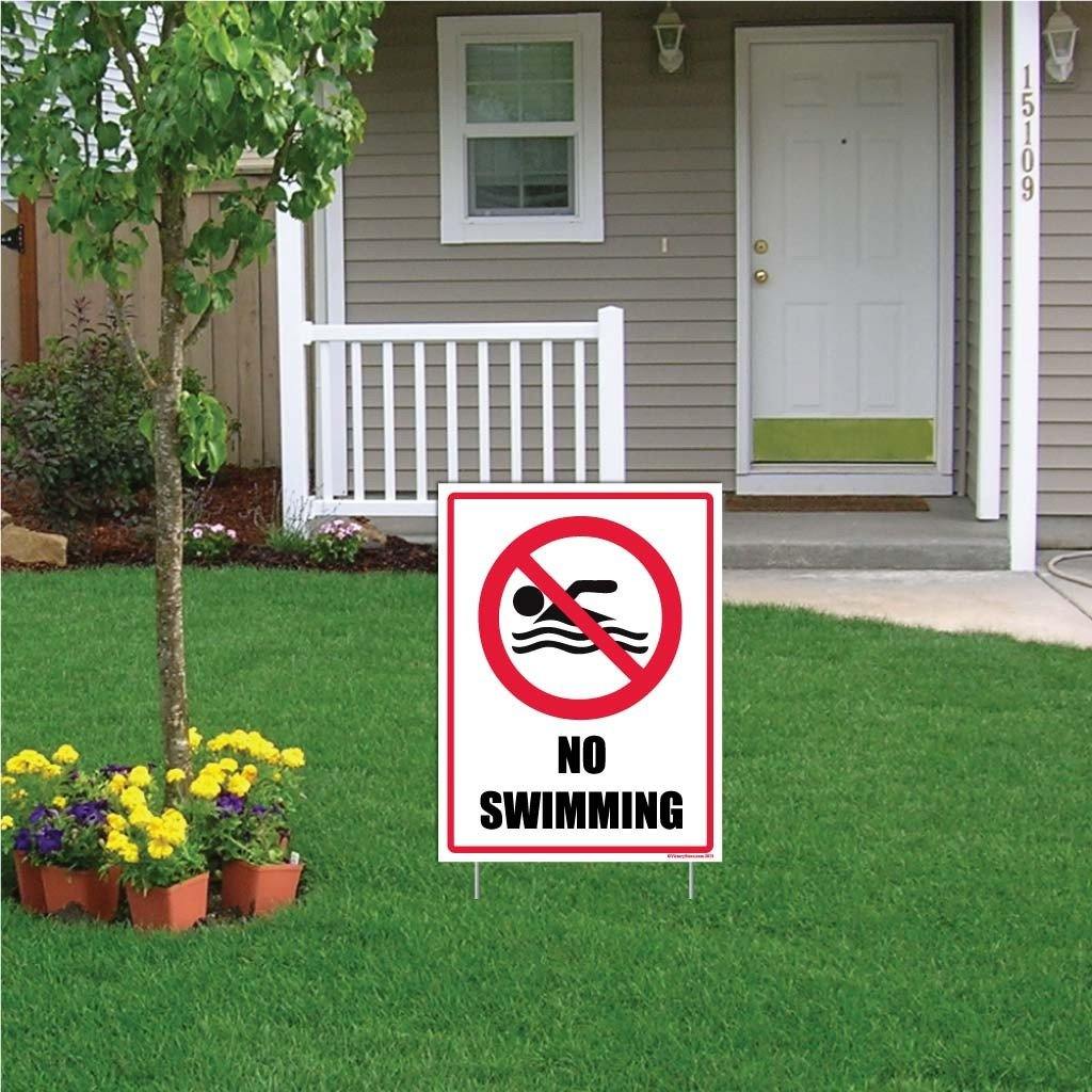 No Swimming Horizontal Sign or Sticker - Image 7
