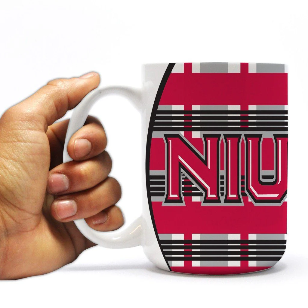 Northern Illinois University 15oz Plaid Coffee Mug