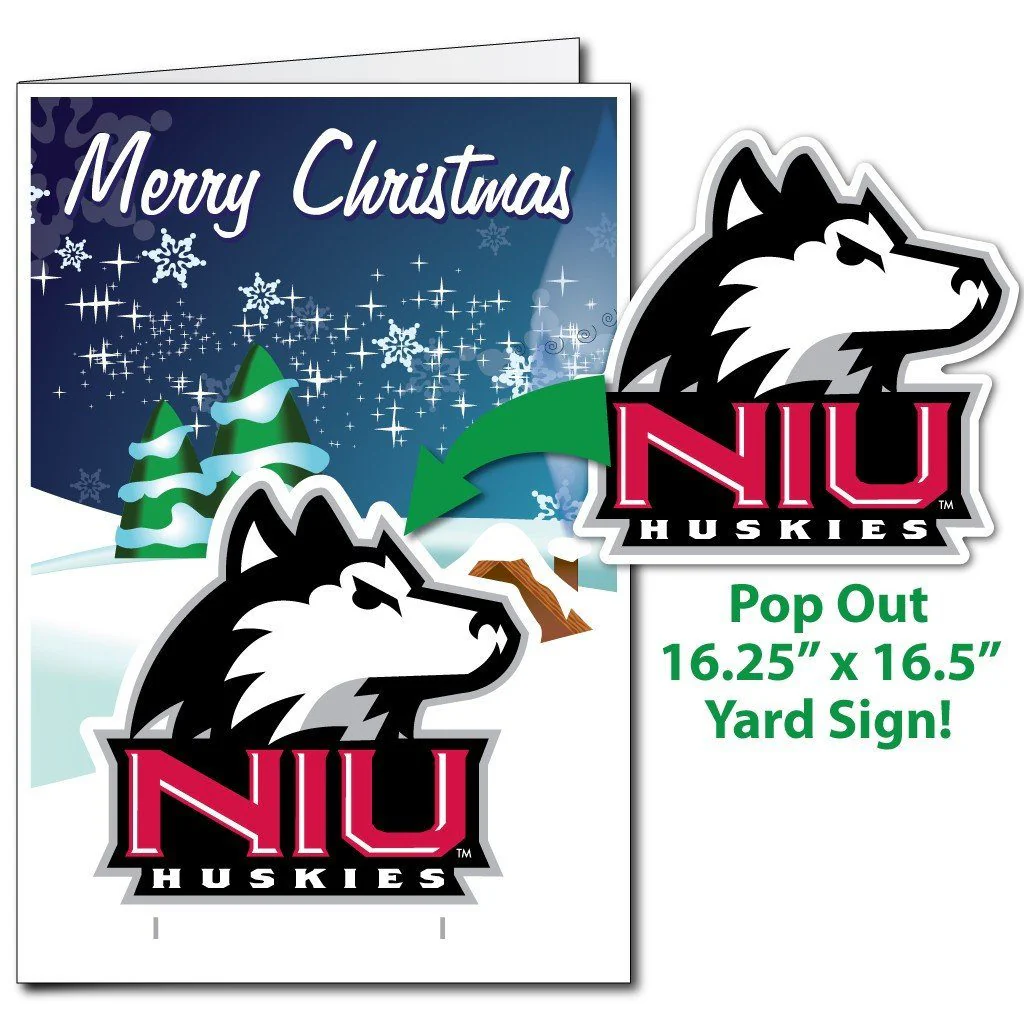 2'x3' Giant Northern Illinois Christmas Greeting Card & Yard Sign - Image 3