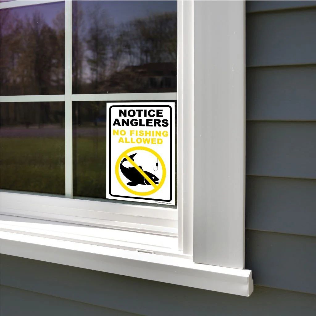 Notice Anglers: No Fishing Allowed Sign or Sticker - Image 2