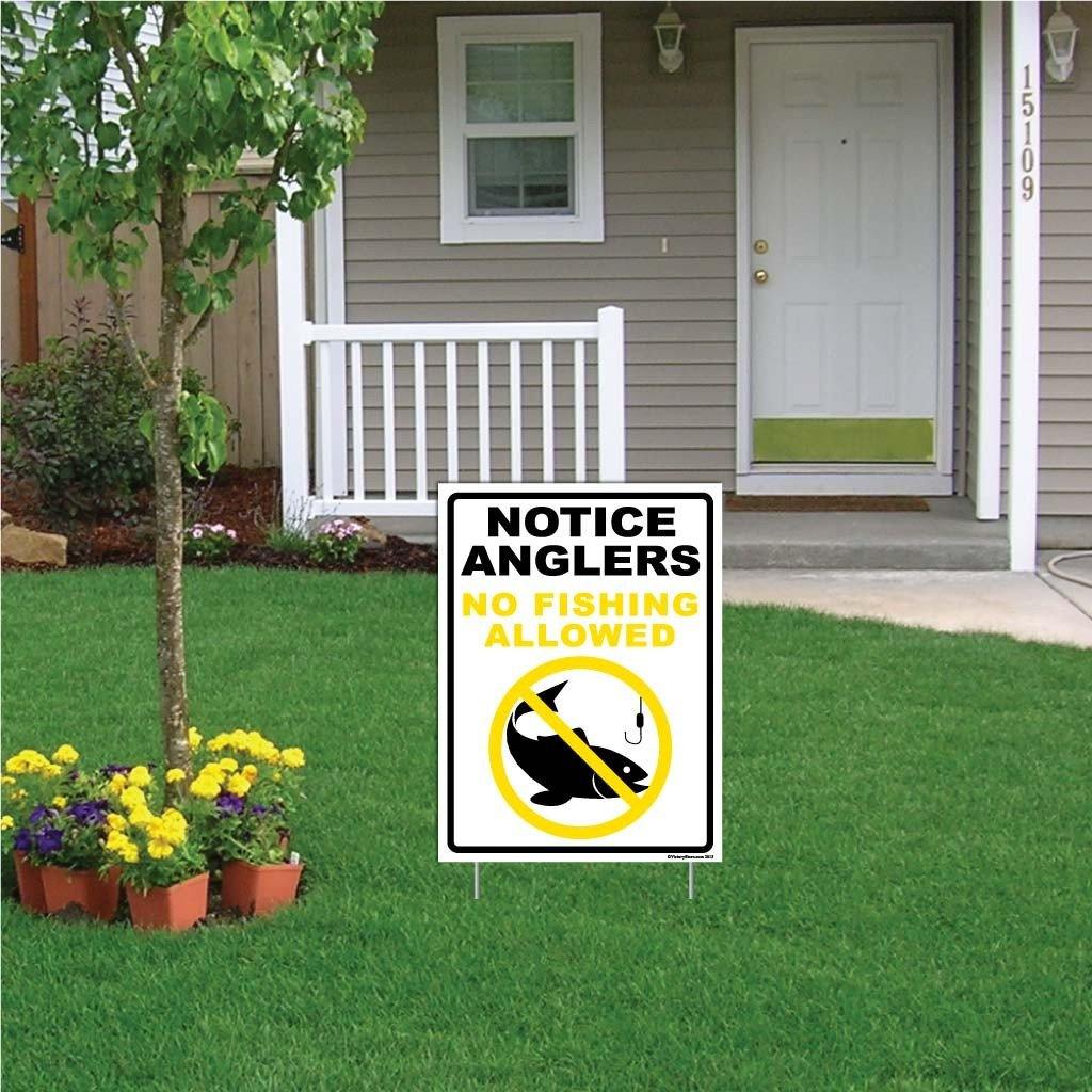Notice Anglers: No Fishing Allowed Sign or Sticker - Image 4