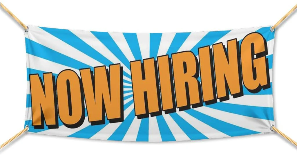 Now Hiring Vinyl Banner - Image 3