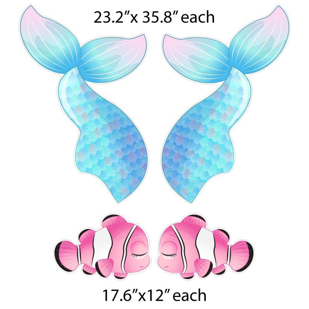 Ocean Theme Mermaid Tails Yard Card 12 pc set - Image 4