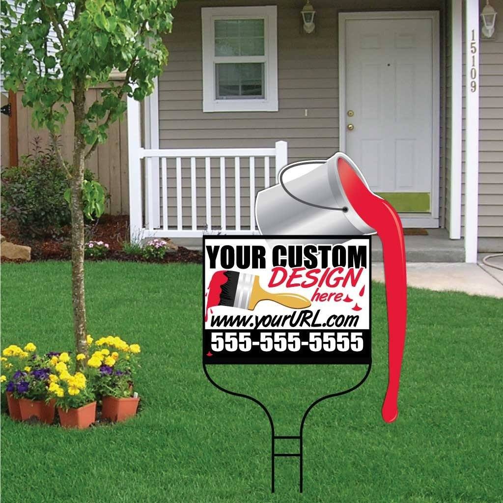 Paint Can Shaped Over-the-top Yard Sign | Includes F11 Frame