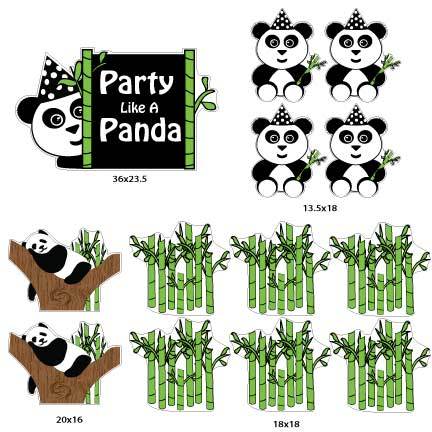 Party Like A Panda Yard Decorations 13 piece set - Image 2