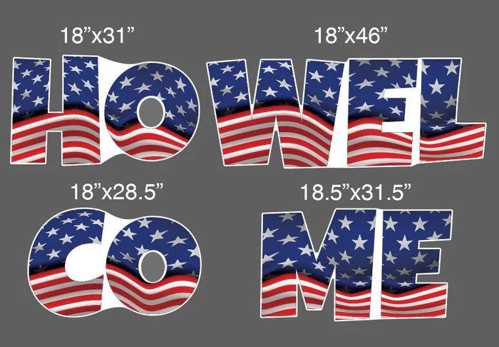 Patriotic Welcome Home Quick Set Yard Card, 5 pcs - Image 2