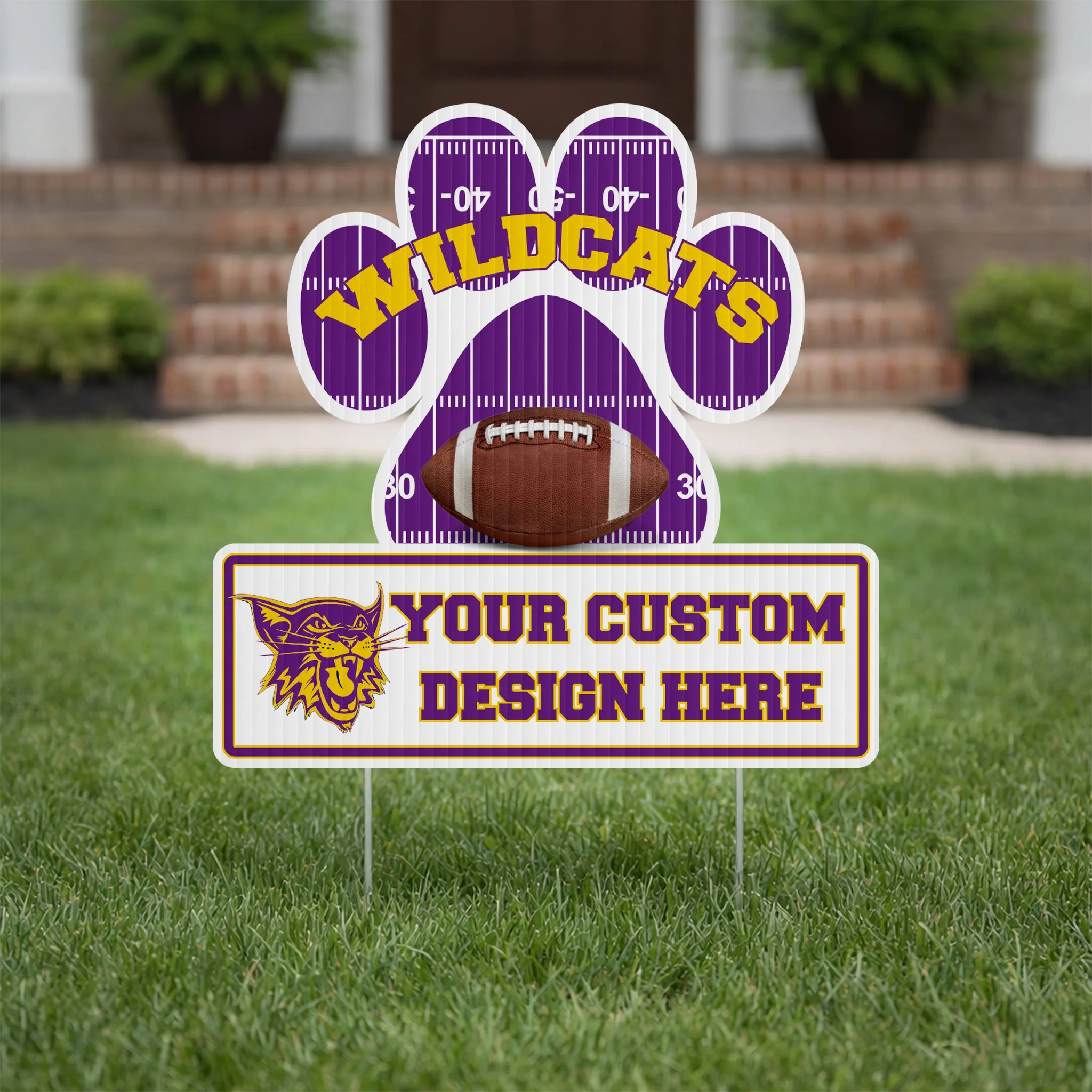 22" Paw with Rectangle Shaped Yard Sign
