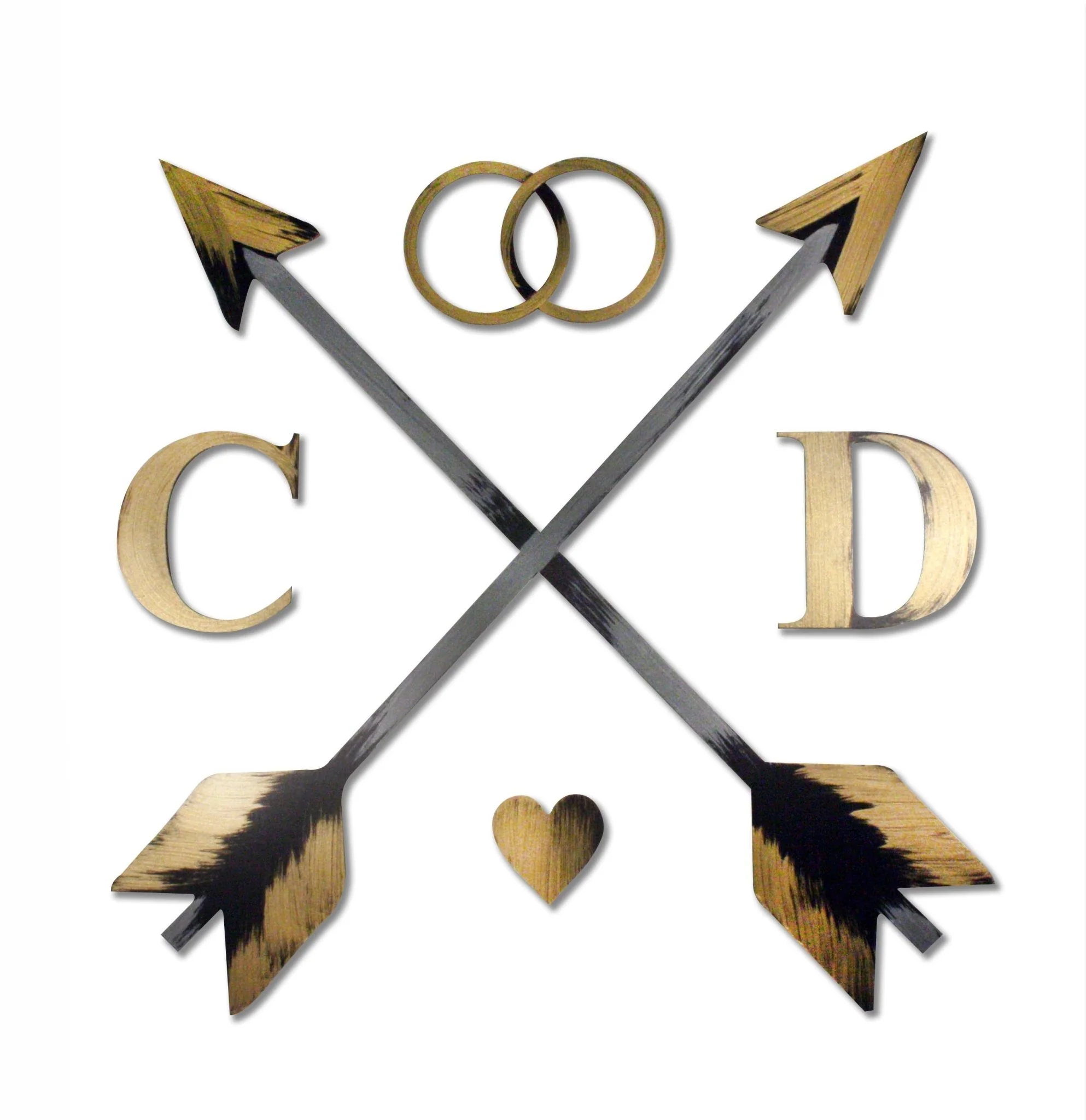 Hand Painted Custom Initials with Arrows Wall Decor - Image 2