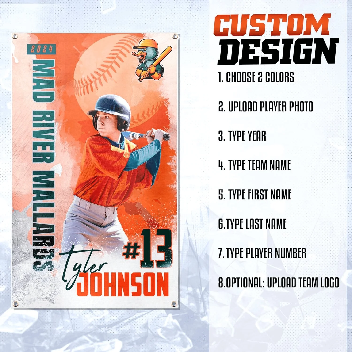 Personalized Baseball Senior Night Banner | 22.5x36 Inches - Image 3