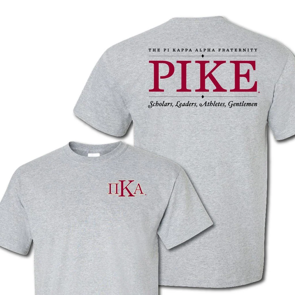 Pi Kappa Alpha Greek Letter Front and Pike Back T-Shirt - Image 2