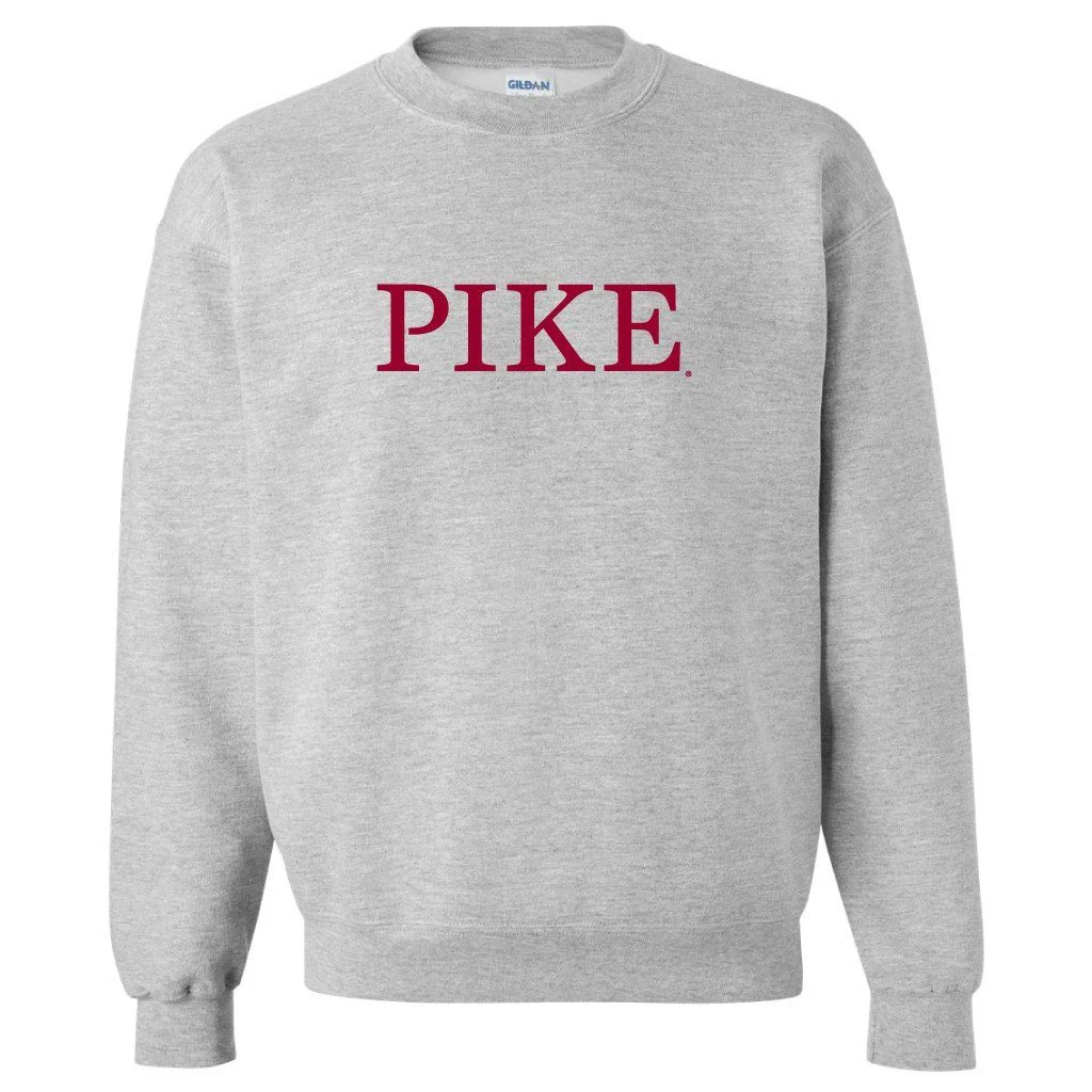 Pi Kappa Alpha Pike Design Sport Gray Crewneck Sweatshirt
