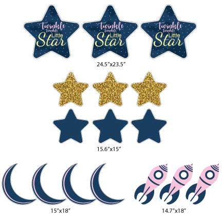 Blue Twinkle Twinkle Little Star Yard Cards 16 piece set - Image 2