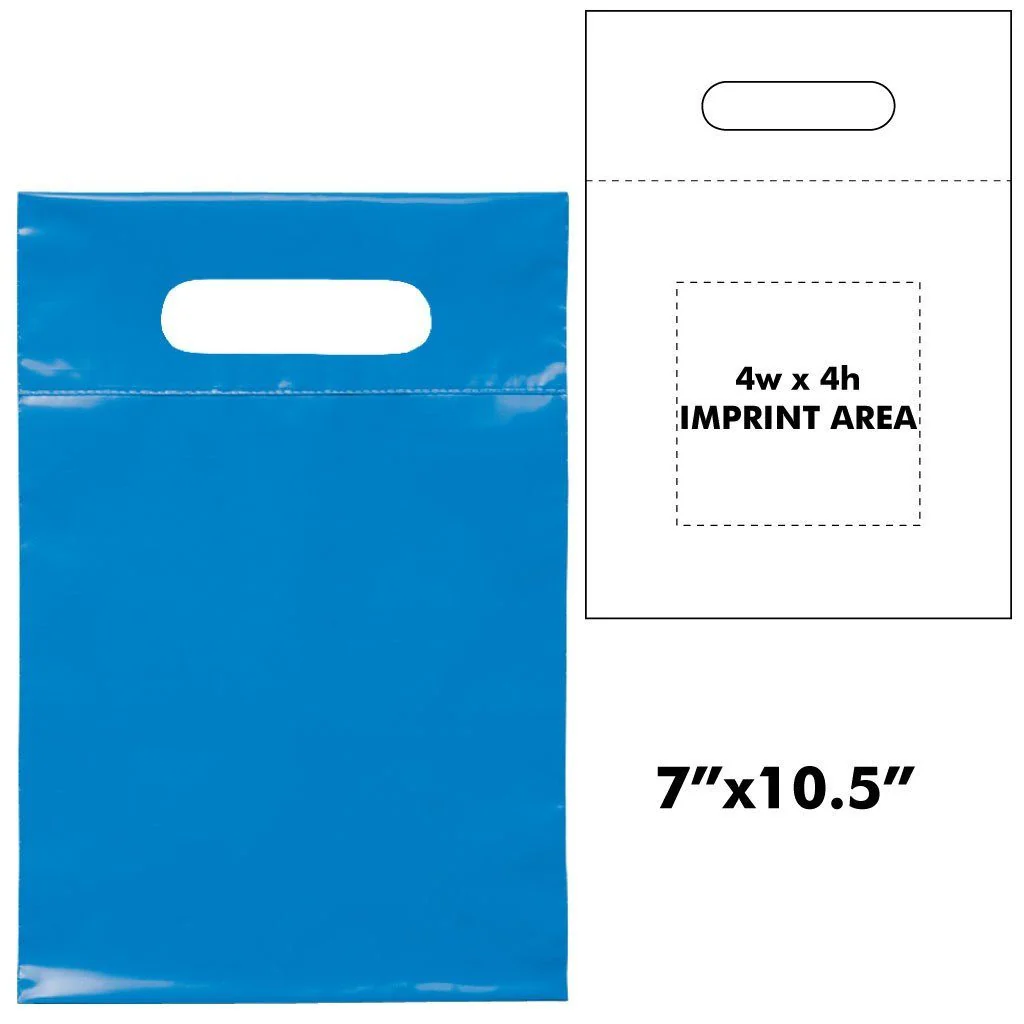Plastic Die Cut Handle Bags | 12"W x 19"H x 3"L - Image 3