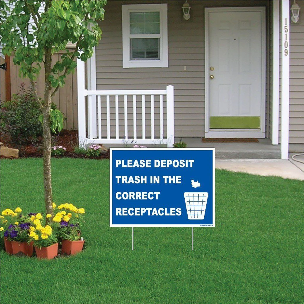 Please Deposit Trash in the Correct Receptacles Sign or Sticker - #13 - Image 3