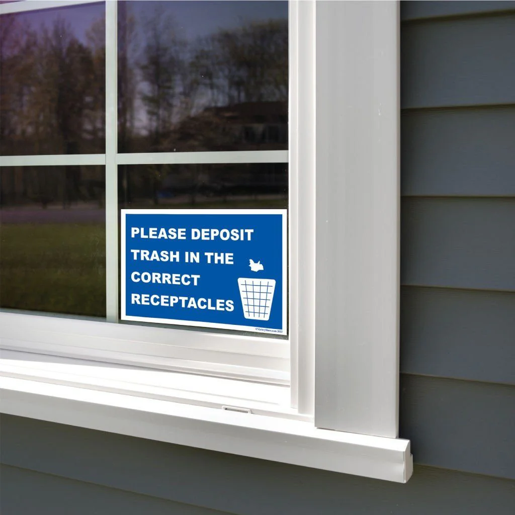 Please Deposit Trash in the Correct Receptacles Sign or Sticker - #13 - Image 6