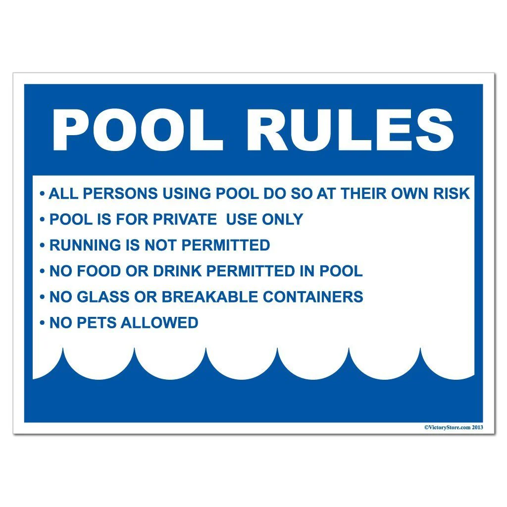 Pool Rules Horizontal Signage | Horizontal - Image 2