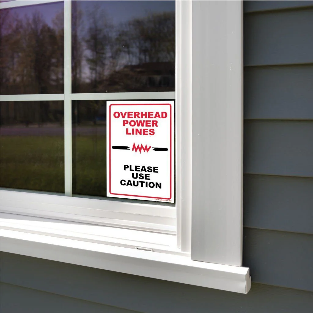 Power Lines Overhead Warning Sign or Sticker - Image 12