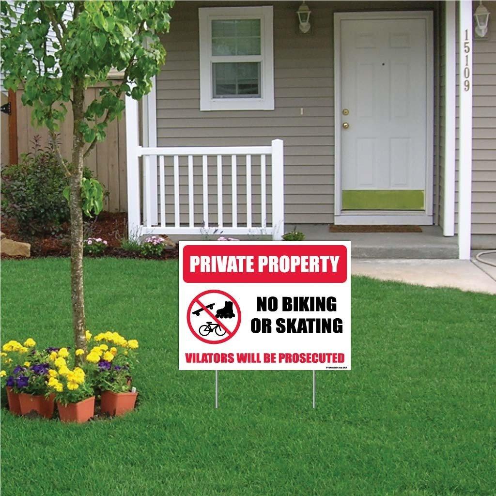 No Biking or Skating, Violators will be Prosecuted Sign or Sticker - Image 3