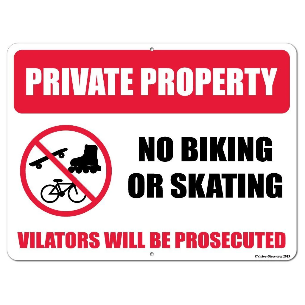 No Biking or Skating, Violators will be Prosecuted Sign or Sticker - Image 4