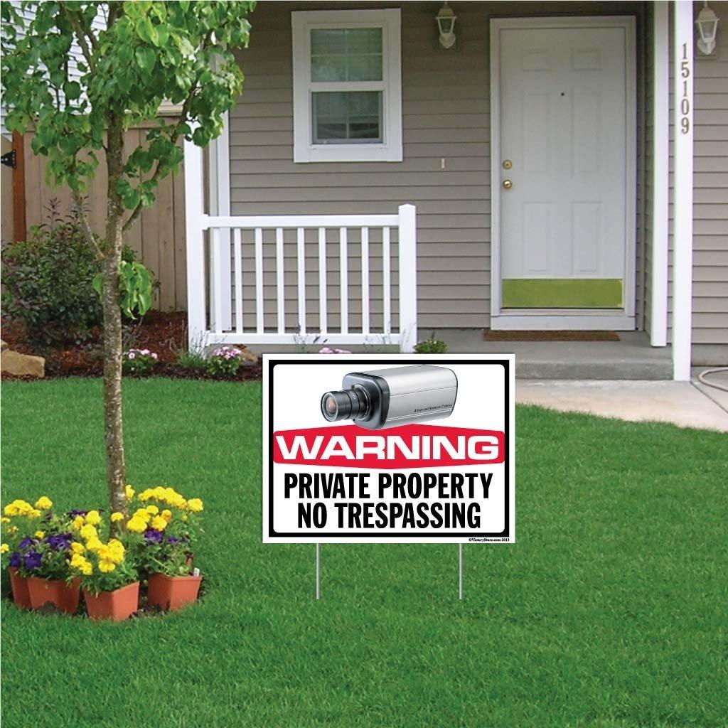 Private Property No Trespassing Security Camera Sign or Sticker