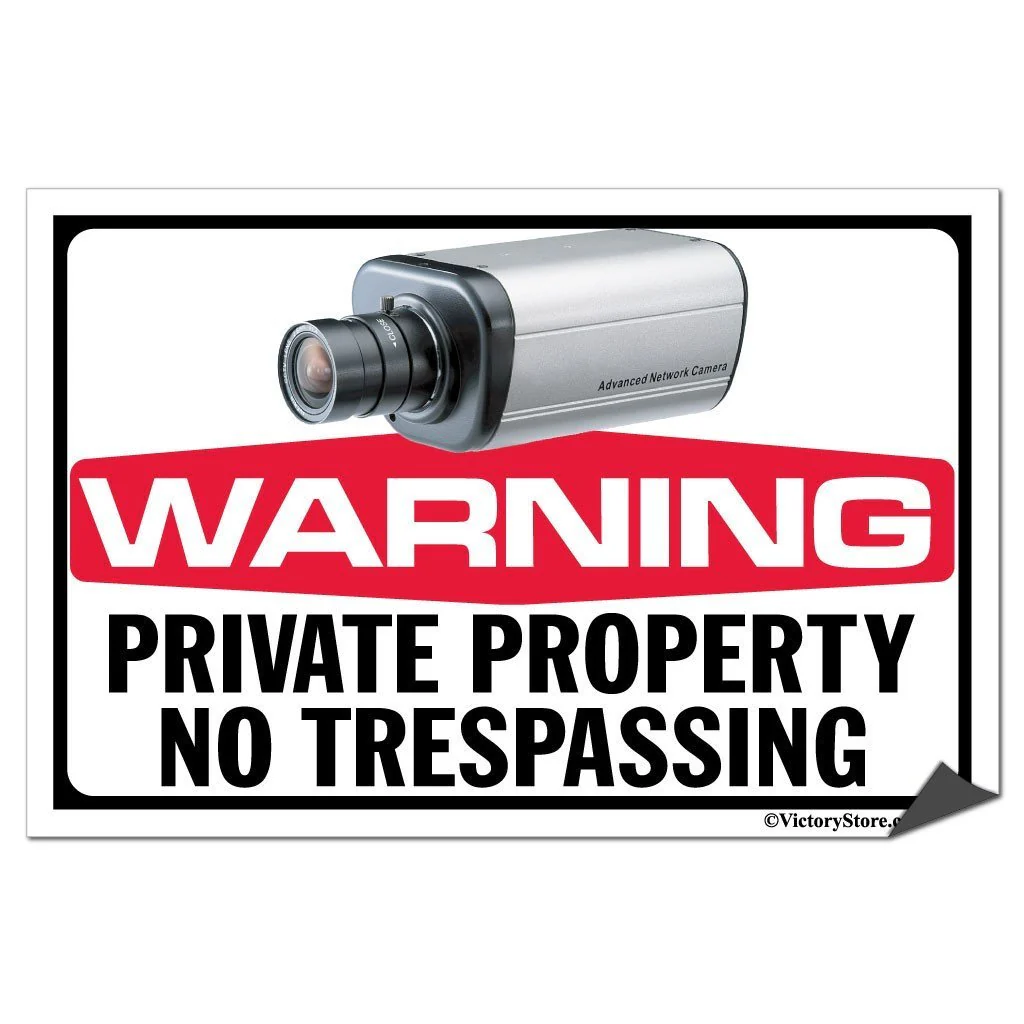 Private Property No Trespassing Security Camera Sign or Sticker - Image 5