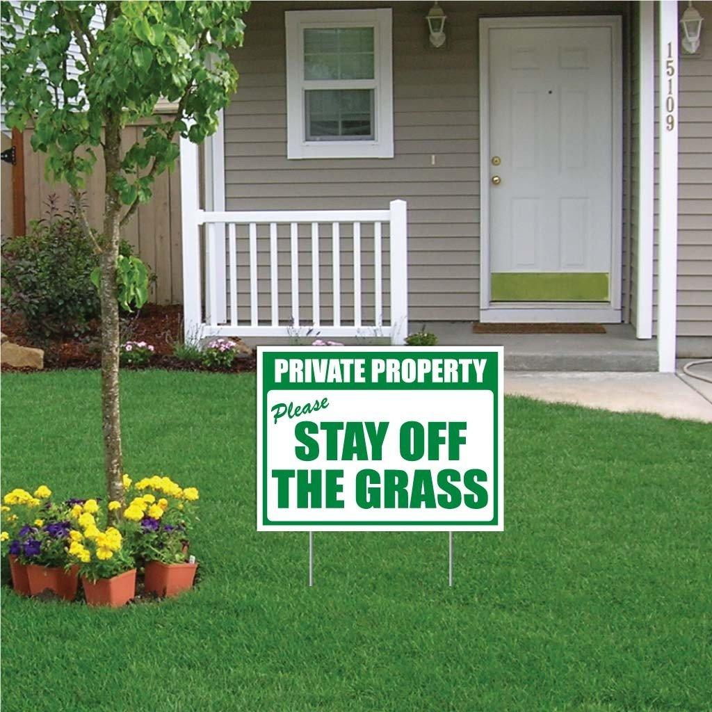 Please Stay off the Grass Sign or Sticker