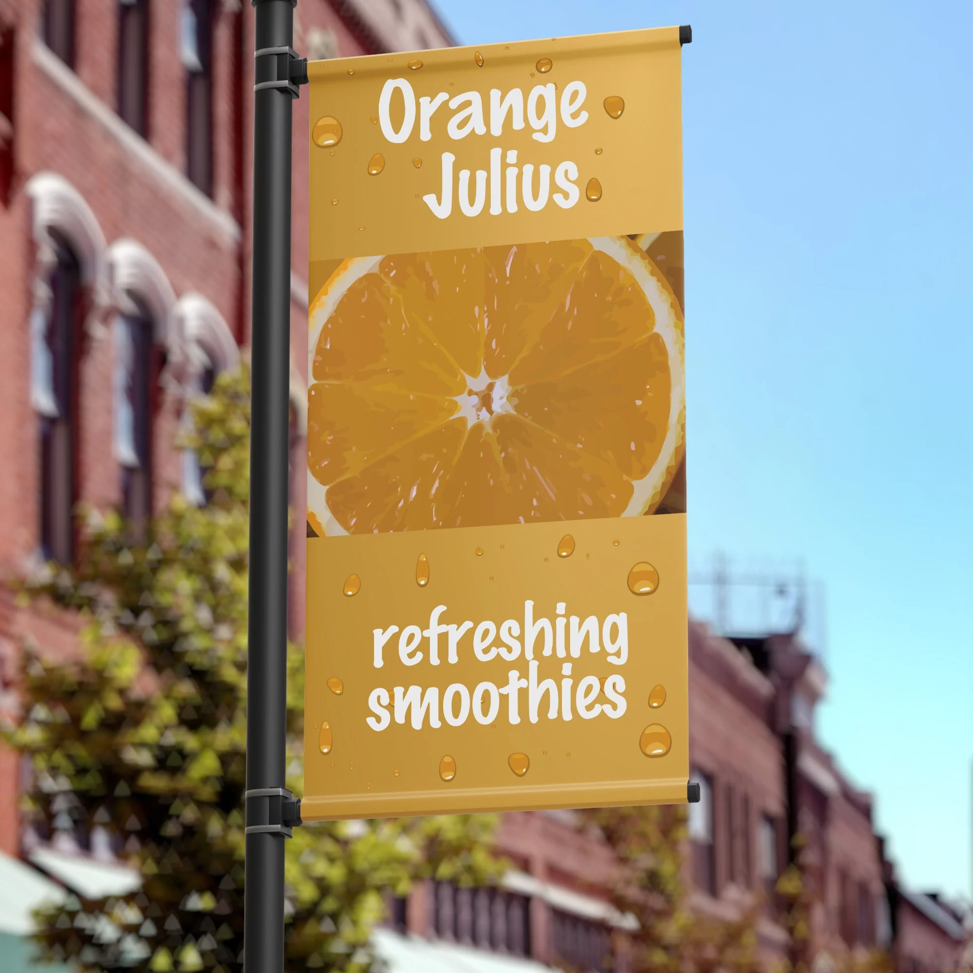 18"x36" Promotional Pole Banner, Orange