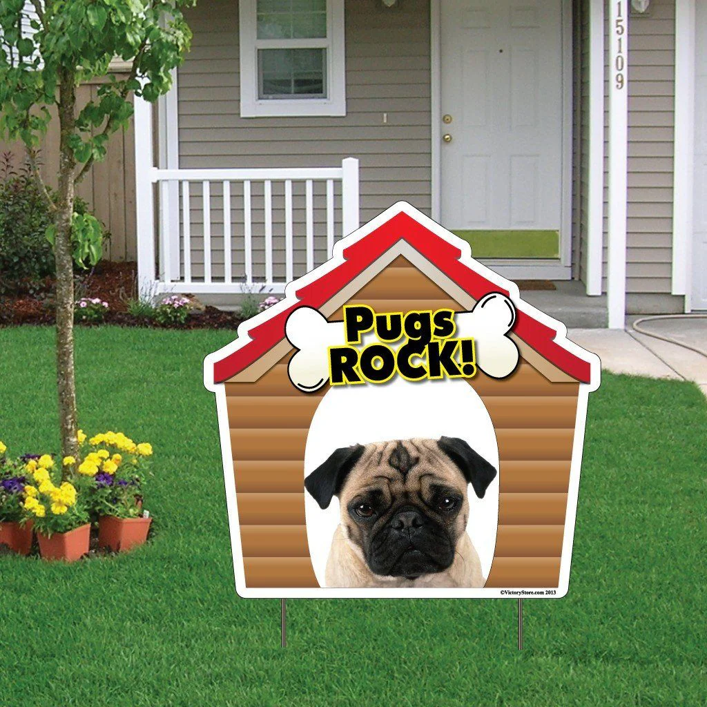 Pugs Rock! Dog Yard Sign