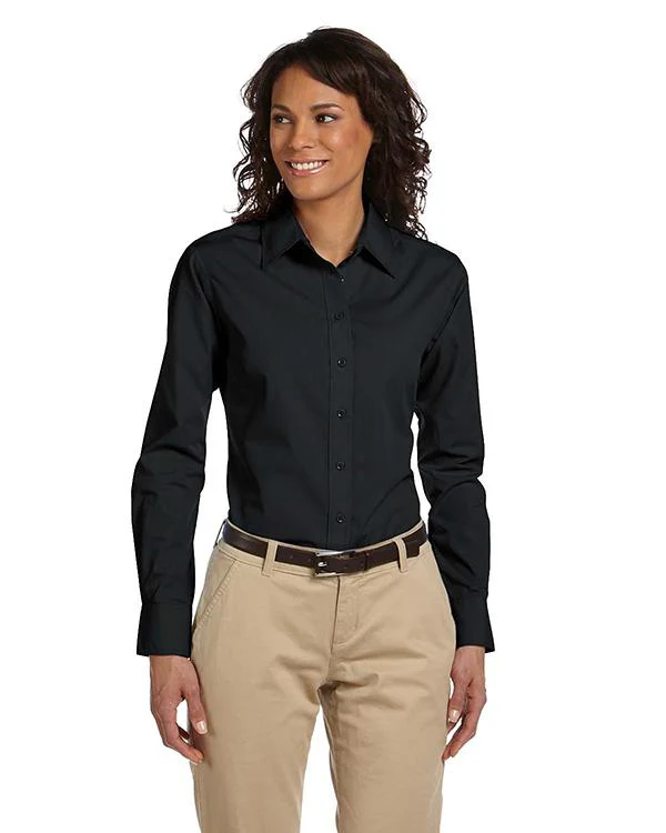 QCR Ladies' Essential Poplin Button Down Shirt - Image 5