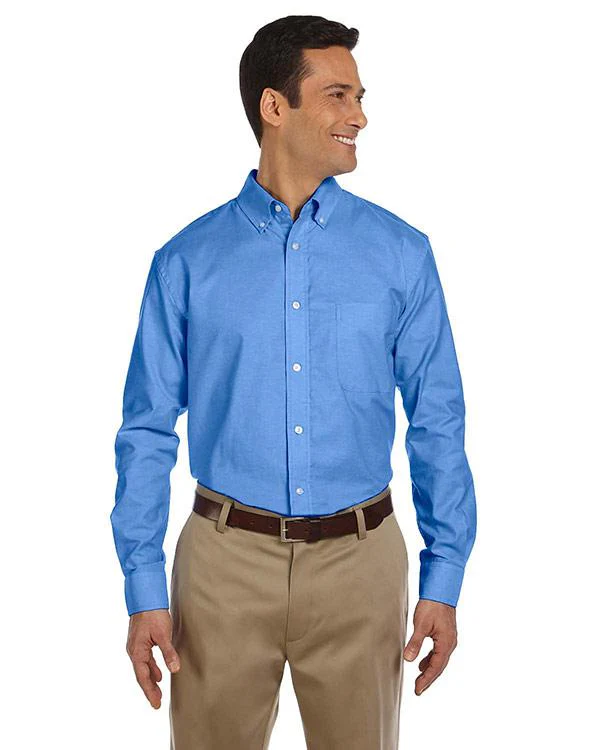 QCR Men's Oxford with Stain-Release Button Down Shirt - Image 3