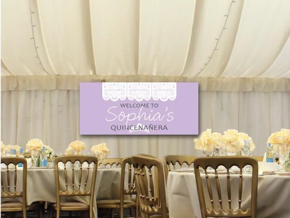 Traditional Paper Cutout Quinceañera Banner