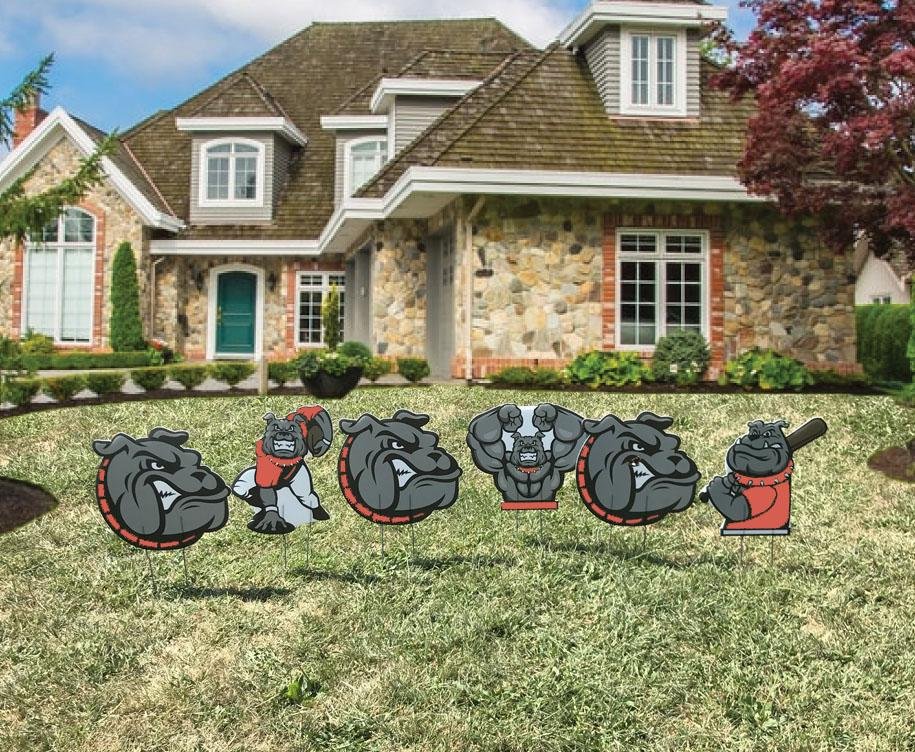 Small Bulldog Mascot Yard Sign Accessory Set
