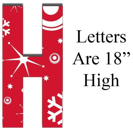 Red Snowflake Holy Night Letters Yard Card 9 piece set - Image 2