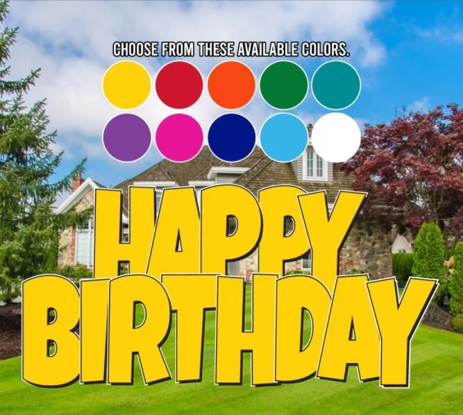 Solid Color Luckiest Guy Happy Birthday Quick Set 5 pc Yard Card