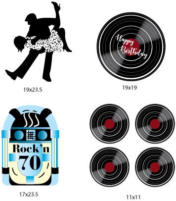 Rock'n 70 Birthday Yard Cards 7 piece set - Image 2