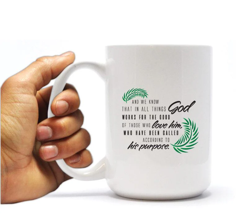 Romans 8:28 Religious Coffee Mug & Can Cooler Gift Pack - Image 2