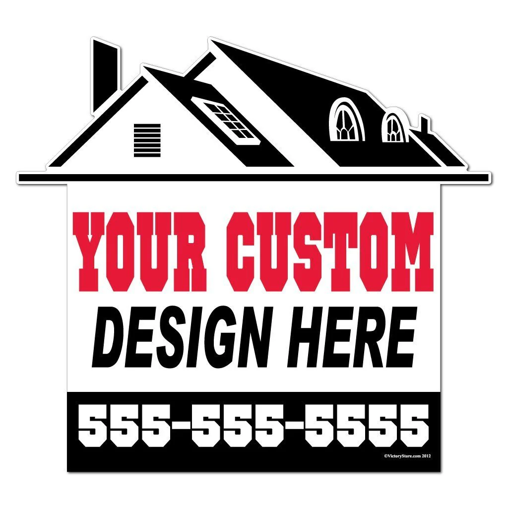 Roof Shaped Over-the-top Yard Sign with Black Frame Roof | Includes F11 Frame - Image 2